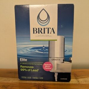 Brita Elite Chrome Faucet Mount Water Filter System – Easy Install, New In Box